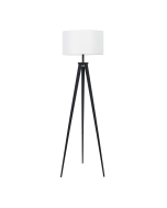 Angelique Floor Lamp Black White Fabric