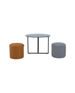 Chloe Coffee Table with 2pcs Stool