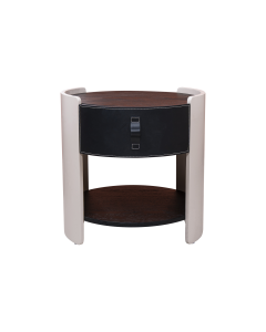 Marri Nightstand White Black Veneer