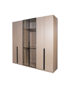 Blix 6 Doors Clear Black Wood Glass