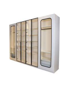 Sevilla 8 Doors White Black Wood Glass