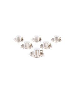 Hafok Coffee Cup & Saucer Gold Ceramic
