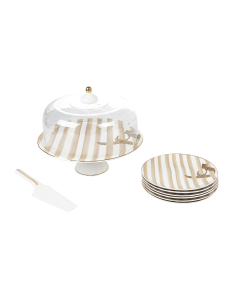 Hafok Cake Stand Set Gold Ceramic