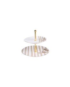 Hafok Serving Plate 2 Layers Gold Ceramic