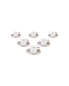 Ebomy Coffee Cup & Saucer Gold Ceramic