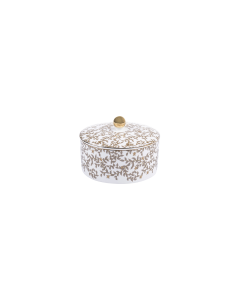 Ebomy Jar With Lid Gold Ceramic