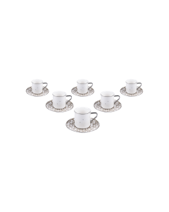Nordic Cup & Saucer Silver Ceramic