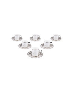 Nordic Cup & Saucer Silver Ceramic