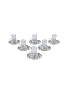 Nordic Silver Ceramic Glass & Saucer