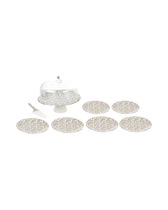 Nordic Cake Stand Set Silver Ceramic