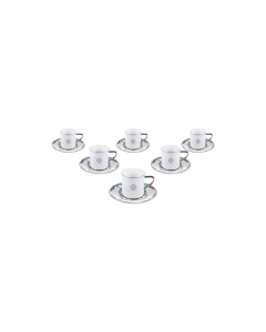 Fena Milk Cup & Saucer Silver Ceramic