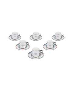 Fena Coffee Cup & Saucer Silver Ceramic