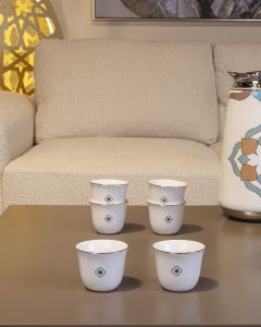 Fena Gahwa Cup Silver Ceramic