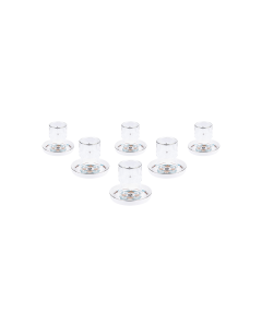 Fena Tea Glass & Saucer Silver Ceramic