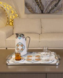Fena Tray Silver Ceramic