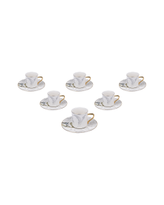 Leno Ceramic Tea Cup & Saucer - Gold