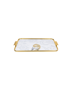 Leno Tray Gold Ceramic