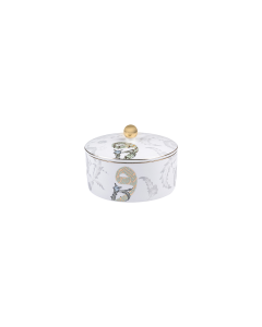 Leno Jar With Lid Gold Ceramic