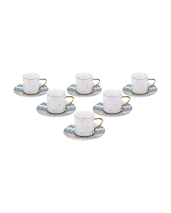 Celo Milk Cup & Saucer Gold Ceramic