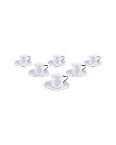 Spiro Milk Cup & Saucer Silver Ceramic