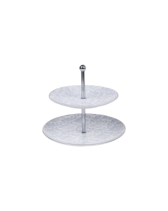 Spiro Plate Silver Ceramic