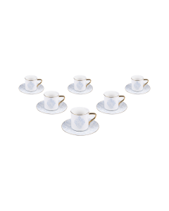 Iniyo Milk Cup & Saucer Silver Ceramic