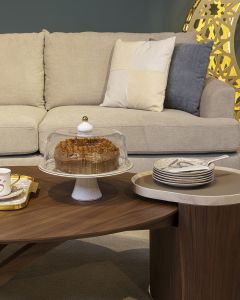 Lazio Cake Stand Set Silver Ceramic