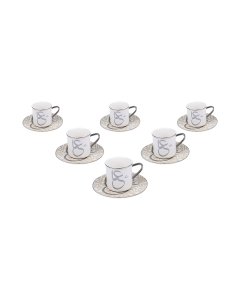 Afra Cup & Saucer Silver Ceramic