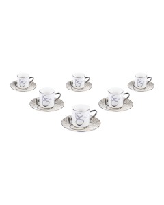 Afra Cup & Saucer Silver Ceramic