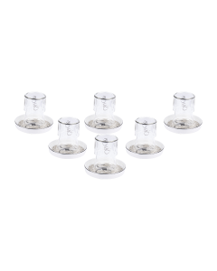 Afra Glass & Saucer Silver Ceramic