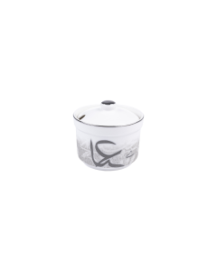 Afra Sugar Pot Silver Ceramic