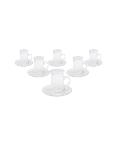 Perla 12-Piece Glass Tea Set – 6 Cups & 6 Plates