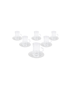 Solana 12-Piece Glass Tea Set – 6 Cups & 6 Plates