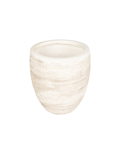 Tiarella Plant Pot White Cement