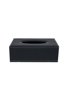 Firsco Tissue Box Black PU Leather