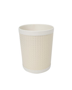 Lumen Trash Can White PU Leather