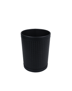 Junie Trash Can PU Leather Black