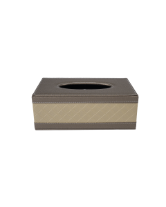 Nips Tissue Box Beige PU Leather