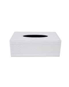 Apol Tissue Box White Leather