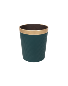 Basti Waste Bin Black Green PU Leather