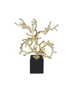 Coral Table Decor Gold Black Iron Glass