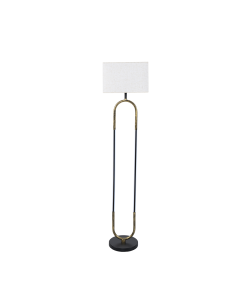 Patrice Floor Lamp Black Gold Metal Fabric