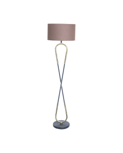 Lumen Floor Lamp Black Gold Metal Fabric