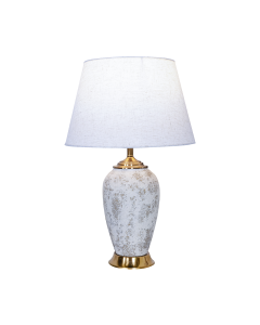 Imber Table Lamp Black Gold Metal Fabric
