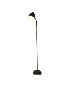 Aria Floor Lamp Black Gold Metal Fabric