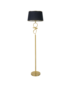 Flavien Floor Lamp Black Gold Metal Fabric