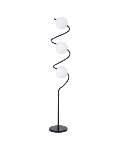 Philippe Floor Lamp Black White Metal Glass