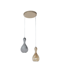 Brice Pendant Lamp Smoky Metal Glass