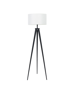 Angelique Floor Lamp Black White Fabric