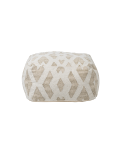 Jaxx Poufs Ivory Wool Cotton